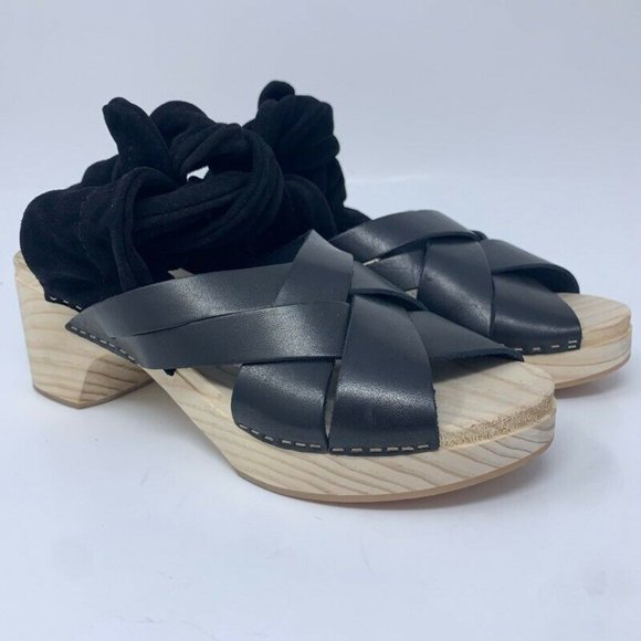 Free People Womens Emmy Wrap Clog Sandals Black - Picture 4 of 12